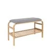 Leitmotiv Bancs Banc En Bois Et Tissu Gris -Bancs Soldes banc en bois et tissu gris