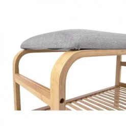 Leitmotiv Bancs Banc En Bois Et Tissu Gris -Bancs Soldes banc en bois et tissu gris 2