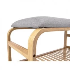 Leitmotiv Bancs Banc En Bois Et Tissu Gris -Bancs Soldes banc en bois et tissu gris 4