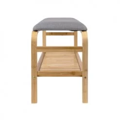 Leitmotiv Bancs Banc En Bois Et Tissu Gris -Bancs Soldes banc en bois et tissu gris 5