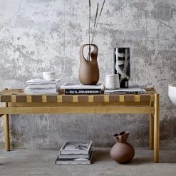 Bloomingville Bancs Banc En Bois Et Tressage 113cm Marron -Bancs Soldes banc en bois et tressage 113cm marron 2