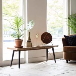 Dutchbone Bancs Banc En Bois Foncé Et Métal 120cm -Bancs Soldes banc en bois fonce et metal 120cm 3