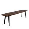 Dutchbone Bancs Banc En Bois Foncé Et Métal 160cm -Bancs Soldes banc en bois fonce et metal 160cm