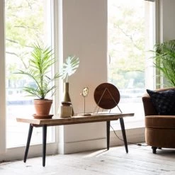 Dutchbone Bancs Banc En Bois Foncé Et Métal 160cm -Bancs Soldes banc en bois fonce et metal 160cm 3