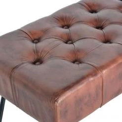 GINER Y COLOMER Bancs Banc En Cuir Et Pieds En Métal -Bancs Soldes banc en cuir et pieds en metal 2