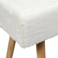 Toilinux Bancs Banc En Fausse Fourrure Blanc -Bancs Soldes banc en fausse fourrure blanc 2