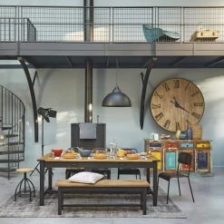 Maisons Du Monde Bancs Banc En Manguier Massif Et Métal Noir Mat -Bancs Soldes banc en manguier massif et metal noir mat 1000 13 26 198097 4