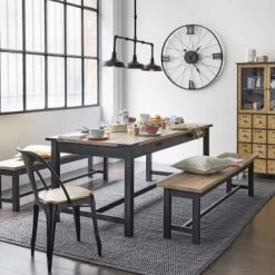 Maisons Du Monde Bancs Banc En Manguier Massif Et Métal Noir Mat -Bancs Soldes banc en manguier massif et metal noir mat 1000 13 26 198097 5