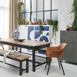 Maisons Du Monde Bancs Banc En Manguier Massif Et Métal Noir Mat -Bancs Soldes banc en manguier massif et metal noir mat 1000 13 26 198097 6