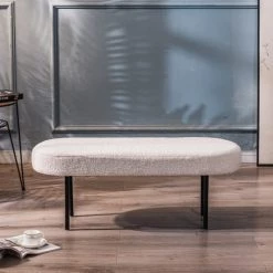 Nordlys Bancs Banc En Métal Et Bouclettes Blanches 9 Nordlys Bancs Banc En Métal Et Bouclettes Blanches -Bancs Soldes banc en metal et bouclettes blanches 2