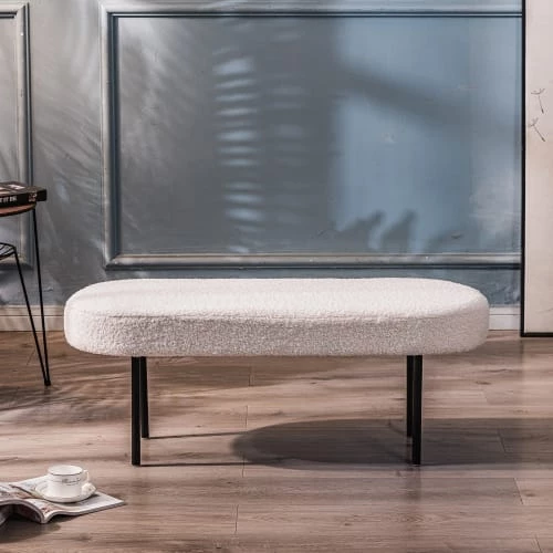 Nordlys Bancs Banc En Métal Et Bouclettes Blanches 4 Nordlys Bancs Banc En Métal Et Bouclettes Blanches – Image 3