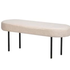 Nordlys Bancs Banc En Métal Et Bouclettes Blanches