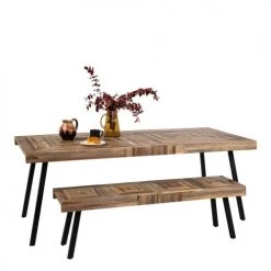 Drawer Bancs Banc En Métal Et Teck Recyclé L150cm -Bancs Soldes banc en metal et teck recycle l150cm 3