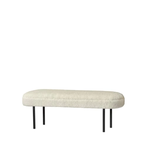 Woood Bancs Banc En Métal Et Tissu Bouclette 120cm Ecru 4 Woood Bancs Banc En Métal Et Tissu Bouclette 120cm Ecru – Image 2