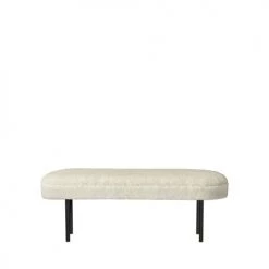 Woood Bancs Banc En Métal Et Tissu Bouclette 120cm Ecru