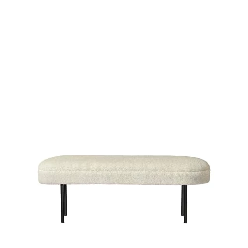 Woood Bancs Banc En Métal Et Tissu Bouclette 120cm Ecru 3 Woood Bancs Banc En Métal Et Tissu Bouclette 120cm Ecru