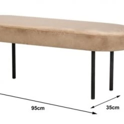 Nordlys Bancs Banc En Métal Et Velours Beige -Bancs Soldes banc en metal et velours beige 4