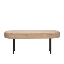 Nordlys Bancs Banc En Métal Et Velours Beige -Bancs Soldes banc en metal et velours beige 5