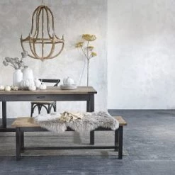 Maisons Du Monde Bancs Banc En Métal Noir Et Manguier Massif -Bancs Soldes banc en metal noir et manguier massif 1000 12 25 198096 4