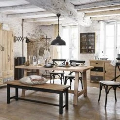 Maisons Du Monde Bancs Banc En Métal Noir Et Manguier Massif -Bancs Soldes banc en metal noir et manguier massif 1000 12 25 198096 6