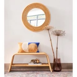 Kok Maison Bancs Banc En Rotin Et Cannage Beige Foncé -Bancs Soldes banc en rotin et cannage beige fonce 3