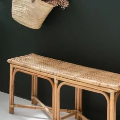 Casatera Bancs Banc En Rotin Naturel Tressé Bois Clair -Bancs Soldes banc en rotin naturel tresse bois clair 3