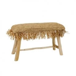Now’s Home Bancs Banc En Teck Et En Jute 80x30xh40cm
