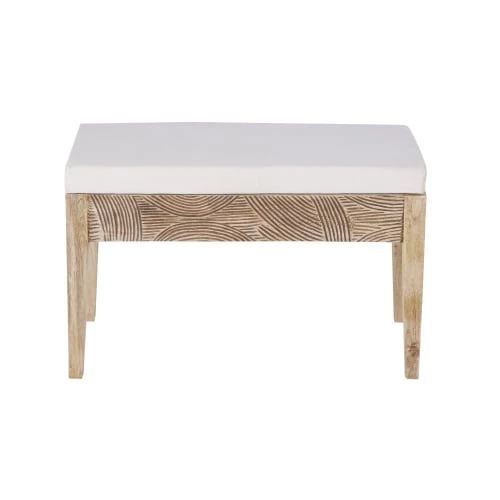 Maisons Du Monde Bancs Banc En Tissu écru Et En Bois De Manguier Gravé 3 Maisons Du Monde Bancs Banc En Tissu écru Et En Bois De Manguier Gravé