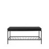 House Nordic Bancs Banc En Tissu Et Métal Avec étagère L100cm Noir -Bancs Soldes banc en tissu et metal avec etagere l100cm noir