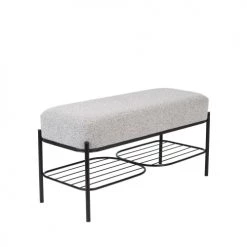 Drawer Bancs Banc En Tissu Et Métal Blanc -Bancs Soldes banc en tissu et metal blanc 2