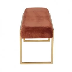 Zago Bancs Banc En Velours Cuivre Structure Métal Finition Laiton Chic -Bancs Soldes banc en velours cuivre structure metal finition laiton chic 2