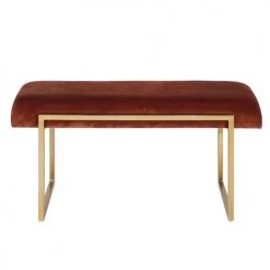Zago Bancs Banc En Velours Cuivre Structure Métal Finition Laiton Chic