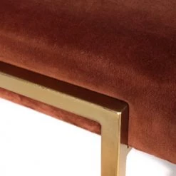 Zago Bancs Banc En Velours Cuivre Structure Métal Finition Laiton Chic -Bancs Soldes banc en velours cuivre structure metal finition laiton chic 4