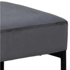 Meubles & Design Bancs Banc En Velours Gris 95cm Pieds Métal Noir -Bancs Soldes banc en velours gris 95cm pieds metal noir 5