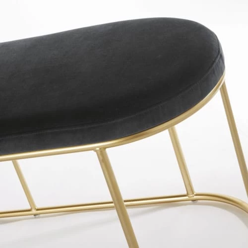 Maisons Du Monde Bancs Banc En Velours Gris Anthracite Et Métal Doré 5 Maisons Du Monde Bancs Banc En Velours Gris Anthracite Et Métal Doré – Image 3