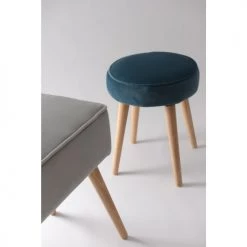 Zago Bancs Banc En Velours Gris Clair Et Pieds Bois Naturel -Bancs Soldes banc en velours gris clair et pieds bois naturel 4