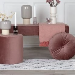House Nordic Bancs Banc En Velours L100cm Rose -Bancs Soldes banc en velours l100cm rose 5