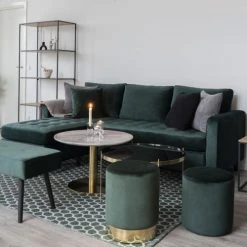 House Nordic Bancs Banc En Velours L100cm Vert -Bancs Soldes banc en velours l100cm vert 4