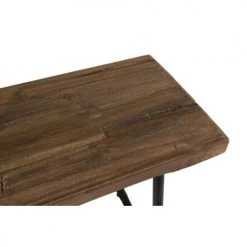 MACABANE Bancs Banc Esprit Brocante En Teck Et Pieds Métal L90 -Bancs Soldes banc esprit brocante en teck et pieds metal l90 4