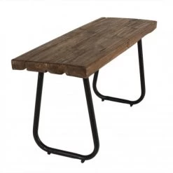 MACABANE Bancs Banc Esprit Brocante En Teck Et Pieds Métal L90 -Bancs Soldes banc esprit brocante en teck et pieds metal l90 5