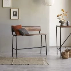 Tikamoon Bancs Banc Haut En Palissandre Massif Et Métal -Bancs Soldes banc haut en palissandre massif et metal 3