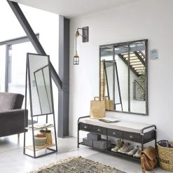 Maisons Du Monde Bancs Banc Indus En Métal Et Coton Noir Effet Vieilli L 126 Cm -Bancs Soldes banc indus en metal et coton noir effet vieilli l 126 cm 1000 6 21 138437 4