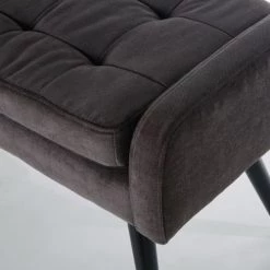 Maisons Du Monde Bancs Banc Matelassé Gris Et Pieds En Métal Noir -Bancs Soldes banc matelasse gris et pieds en metal noir 1000 8 39 202784 3