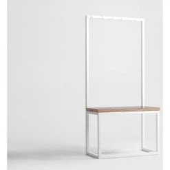 Custom Form Bancs Banc Métal Blanc Et Assise Noire L41cm -Bancs Soldes banc metal blanc et assise noire l41cm 2