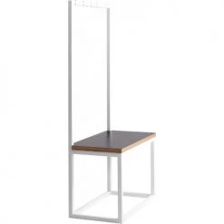 Custom Form Bancs Banc Métal Blanc Et Assise Noire L41cm