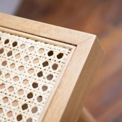 Passage Vernet Bancs Banc Plaqué Chêne Cannage En Rotin Marron -Bancs Soldes banc plaque chene cannage en rotin marron 2