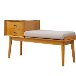 Crosley Bancs Banc Rembourré Avec Support Pour Platine Vinyle En Bois