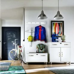 Meubles & Design Bancs Banc Style Vintage Avec Placard Blanc -Bancs Soldes banc style vintage avec placard blanc 4