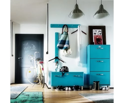 Meubles & Design Bancs Banc Style Vintage Avec Placard Bleu 4 Meubles & Design Bancs Banc Style Vintage Avec Placard Bleu – Image 2