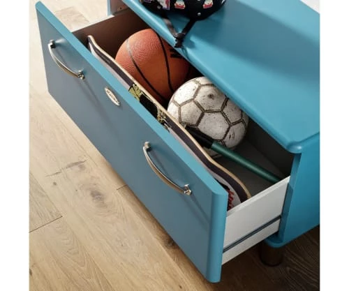 Meubles & Design Bancs Banc Style Vintage Avec Placard Bleu 6 Meubles & Design Bancs Banc Style Vintage Avec Placard Bleu – Image 4